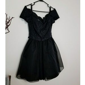 Vintage 80's Black Tulle Party Dress